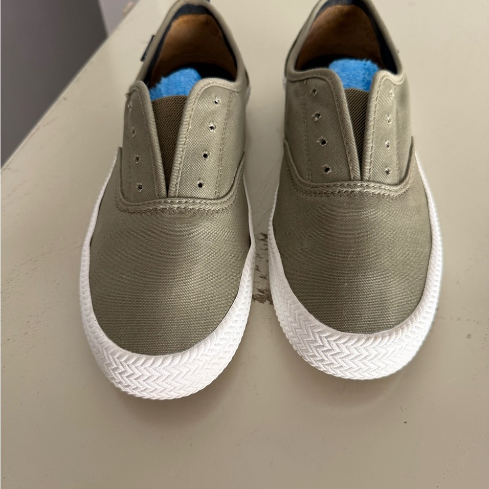 Sperry Olive Canvas Slip On Shoes - Picture 3 of 7